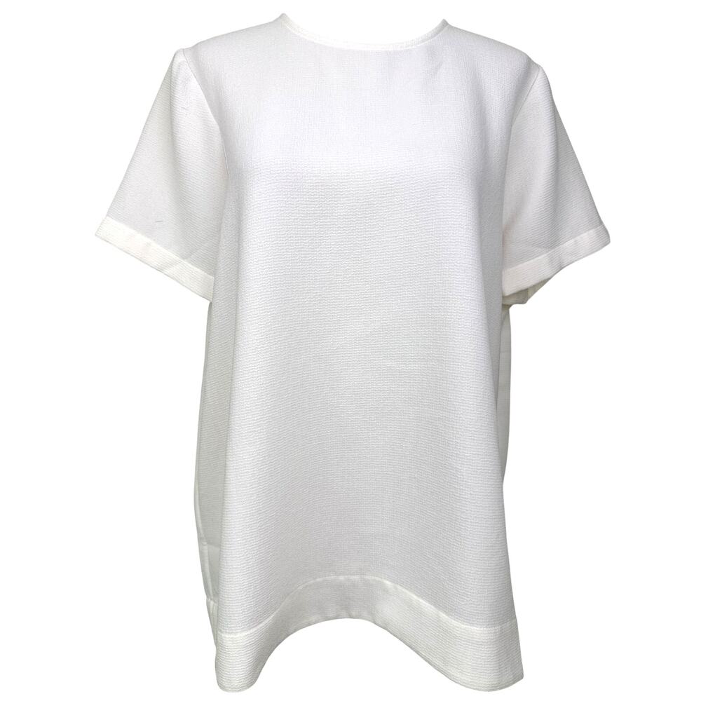 Madewell Ivory Textured Shift Blouse Top Minimal Chic Large - Picture 2 of 9